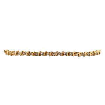 Gouden tennisarmband diamant 19 cm 14 krt