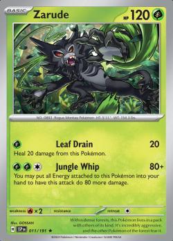 Zarude 011/191 holo surging sparks, Hobby en Vrije tijd, Verzamelkaartspellen | Pokémon, Losse kaart, Nieuw, Foil, Ophalen of Verzenden