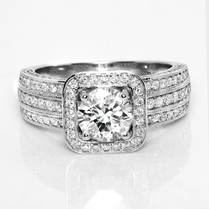 Zonder minimumprijs - Ring - 18 karaat Witgoud, IGI 1.03 ct, Sieraden, Tassen en Uiterlijk, Ringen