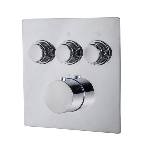 Afbouwdeel Inbouwthermostaat BWS Caral Klik Pro 3-weg Chroom, Doe-het-zelf en Verbouw, Sanitair, Kraan, Nieuw, Chroom, Ophalen of Verzenden