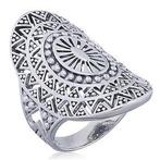 Zilveren mandala zon ring, Sieraden, Tassen en Uiterlijk, Verzenden, Nieuw, Zilver