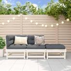 vidaXL 3-delige Loungeset massief grenenhout wit, Tuin en Terras, Tuinsets en Loungesets, Verzenden, Nieuw, Loungeset
