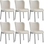 Gestoffeerde stoel Tessa - Geweven stof gebroken wit/zwart,, Huis en Inrichting, Stoelen, Verzenden, Nieuw