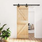 vidaXL Schuifdeur met beslag 70x210 cm massief grenenhout, Verzenden, Nieuw