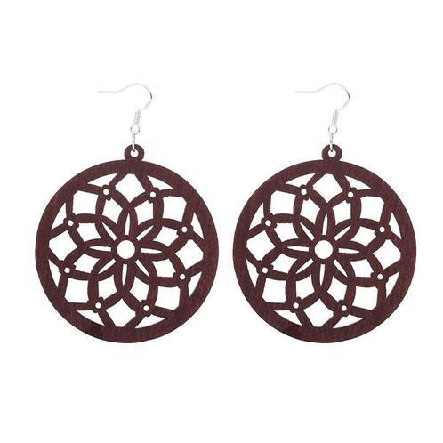 Houten Oorbellen | Starflower, Sieraden, Tassen en Uiterlijk, Oorbellen, Nieuw, Ophalen of Verzenden