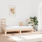vidaXL Slaapbank uitschuifbaar massief grenenhout 2x(90x190), Huis en Inrichting, Slaapkamer | Bedden, 90 cm, Eenpersoons, Bruin