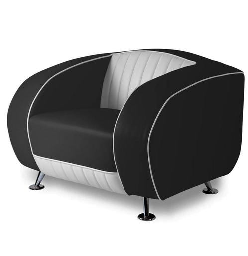 Bel Air Sofa Delucas Retro SF01CB Zwart Eenzitter, Huis en Inrichting, Banken | Bankstellen, Ophalen