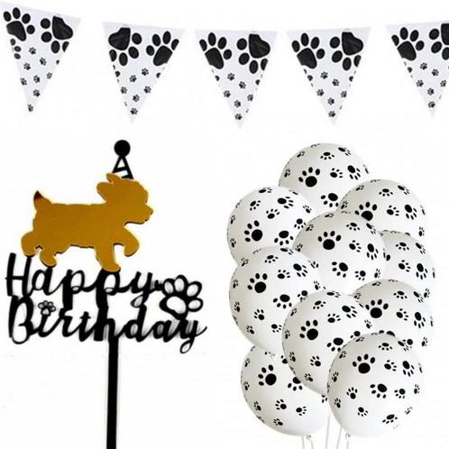 12-delige Happy Birthday honden verjaardag set met slinger,, Dieren en Toebehoren, Honden-accessoires, Nieuw, Verzenden