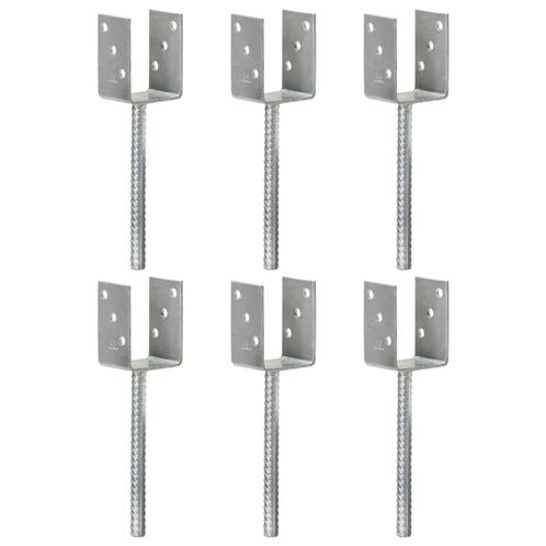 vidaXL Grondankers 6 st 7x6x30 cm gegalvaniseerd staal, Doe-het-zelf en Verbouw, IJzerwaren en Bevestigingsmiddelen, Nieuw, Verzenden