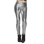 Metallic legging zilver, Verzenden, Nieuw, Feestartikel