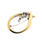 Gouden broche met diamant 0,26 ct. (vintage, geelgoud, 585), Sieraden, Tassen en Uiterlijk, Broches, Gebruikt, Overige kleuren