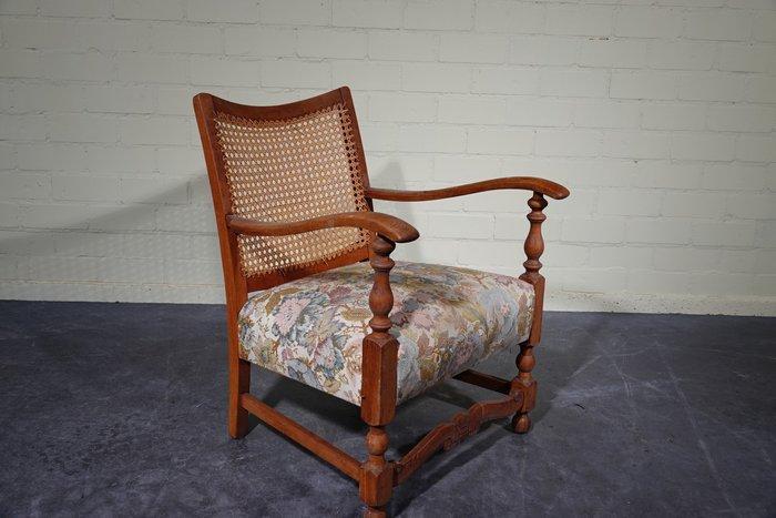 Fauteuil - Hout, stof - armstoel, Antiek en Kunst, Curiosa en Brocante