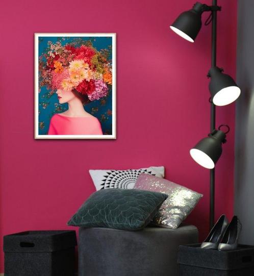 Viet Ha Tran - Pink bloom, Antiek en Kunst, Kunst | Schilderijen | Modern