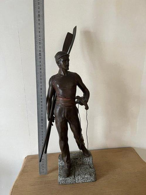 Beeldje, Rameur ou avironiste - 47 cm - zamak, Antiek en Kunst, Kunst | Designobjecten