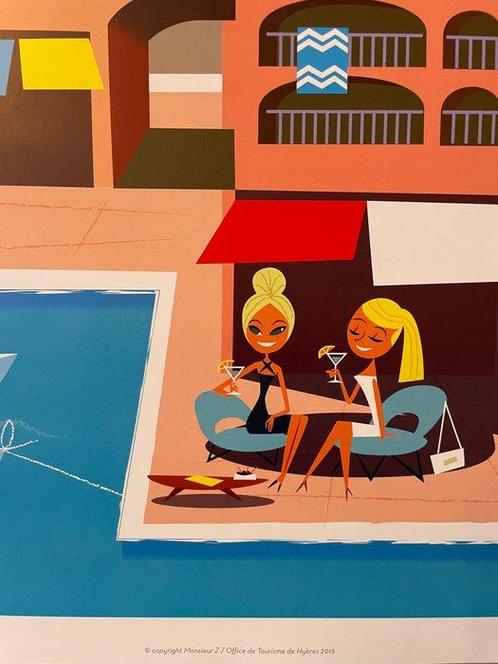Monsieur Z - Affiche de Tourisme Hyères - Le Port de la, Antiek en Kunst, Kunst | Tekeningen en Foto's