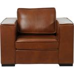 Leren fauteuil Fine - Granada Savannah (cognac) - Poten, Huis en Inrichting, Fauteuils, Nieuw, Ophalen of Verzenden, 100 tot 125 cm