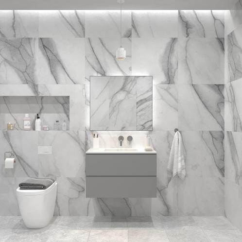 Badkamermeubelset Gliss Zeus 80 cm Beton Grijs, Doe-het-zelf en Verbouw, Sanitair, Bad, Nieuw, Ophalen of Verzenden