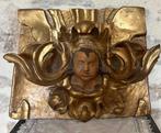Reliëf, Tête d’ange - 44 cm - Verguld hout