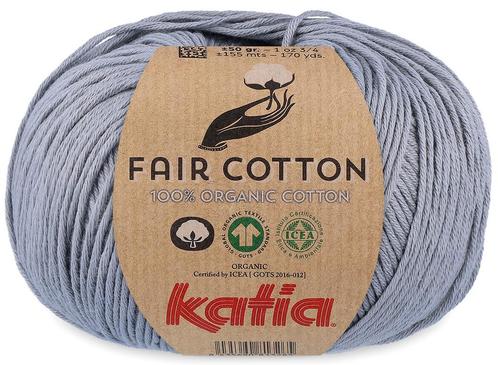 Katia Fair Cotton - 26 zilvergrijs - Biologisch Katoengare, Hobby en Vrije tijd, Breien en Haken, Ophalen of Verzenden