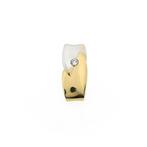 Bicolor gouden minimalistische hanger met diamant | 0,03 ct., Sieraden, Tassen en Uiterlijk, Bedels, Ophalen of Verzenden, Gebruikt