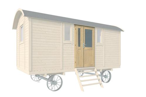 Pipowagen - Zigeunerwagen | Paneel met dubbele deur, Tuin en Terras, Overige Tuin en Terras, Nieuw, Verzenden