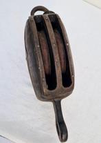 Ship’s pulley - oude grote katrol - Hout, IJzer, Antiek en Kunst