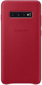 Samsung Lederen Cover - voor Samsung Galaxy S10 Plus - Rood, Telecommunicatie, Ophalen of Verzenden, Nieuw