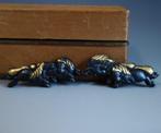 Menuki - Koper - couple horse gold color - Japan - Edo, Antiek en Kunst