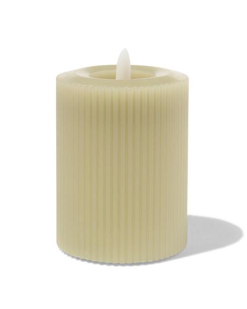 HEMA LED ribbel kaars met wax Ø7.5x10 lichtgroen, Huis en Inrichting, Woonaccessoires | Kandelaars en Kaarsen, Nieuw, Verzenden
