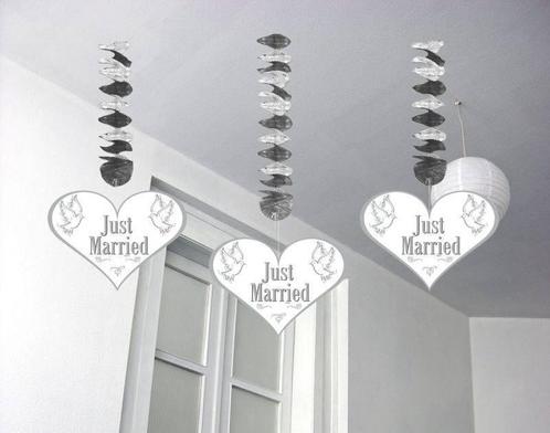 Hangdecoratie Just Married, Hobby en Vrije tijd, Feestartikelen, Nieuw, Ophalen of Verzenden