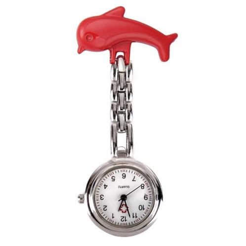 Fako® - Verpleegstershorloge - Dolfijn - Rood, Sieraden, Tassen en Uiterlijk, Horloges | Dames, Verzenden