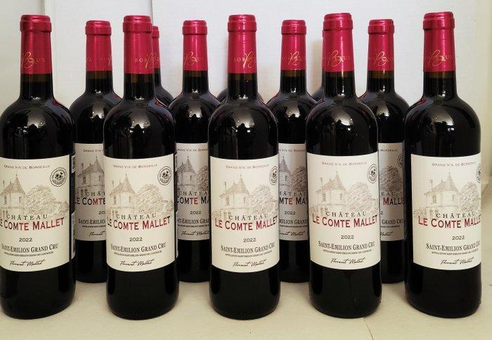 2022 Château Le Comte Mallet - Saint-Émilion Grand Cru - 12, Verzamelen, Wijnen