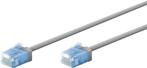 Ultra flexibele 0,25M CAT 6A-patchkabel, dun, U/UTP, grijs, Ophalen of Verzenden, Nieuw