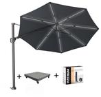 Challenger T2 glow zweefparasol 350 cm rond antraciet met, Ophalen of Verzenden, Nieuw