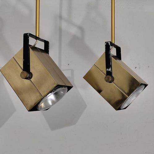 Spotlight (2) - Aluminium, Staal - Twee vintage spots, Antiek en Kunst, Antiek | Lampen
