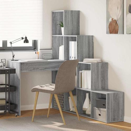 vidaXL Hoekbureau Grijs sonoma 101,5 x 149,5 x 149,5 cm, Huis en Inrichting, Bureaus, Nieuw, Verzenden