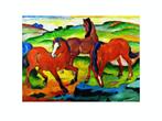 Kunstdruk Franz Marc - Die großen roten Pferde 71x56cm, Verzenden, Nieuw