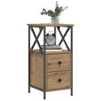 vidaXL Nachtkastje 34x35,5x70 cm bewerkt hout artisanaal, Verzenden, Nieuw, Hout
