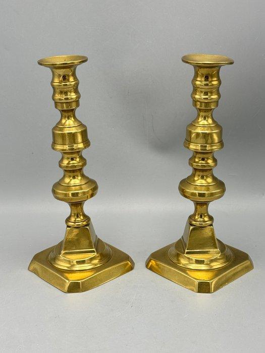 Prachtig paar Engelse messing kandelaren uit de jaren 30 -, Antiek en Kunst, Antiek | Overige Antiek