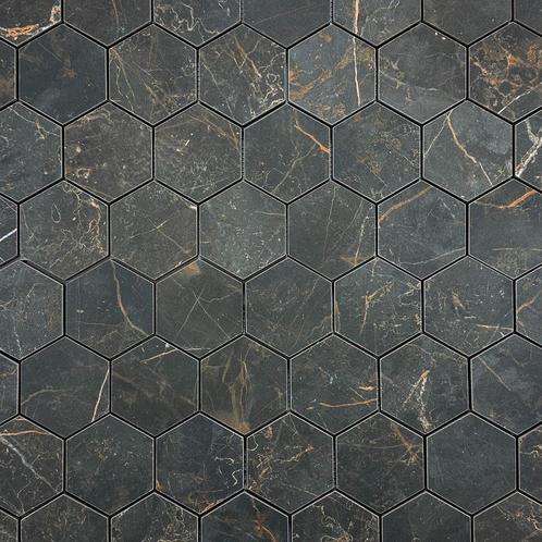 Vloertegel / wandtegel hexagon manhattan antraciet mat 29x27, Doe-het-zelf en Verbouw, Tegels, Vloertegels, Nieuw, 10 m² of meer