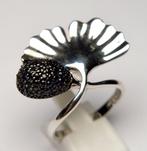 Zonder minimumprijs - Ring 925 zilver - Ginkgo-blad Saffier, Sieraden, Tassen en Uiterlijk, Ringen, Nieuw