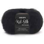 DROPS Kid-Silk Uni Colour - 02 zwart - Mohair Garen, Ophalen of Verzenden, Nieuw