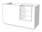 Toonbank met 4 lades en toonvakken C-PAM-001