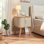 Bijzettafel Tysvær bamboe 59x45x45 cm naturel en crèmewit [e, Huis en Inrichting, Tafels | Bijzettafels, Verzenden, Nieuw
