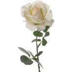 Creme witte roos kunstbloem 37 cm - Kunst rozen, Ophalen of Verzenden