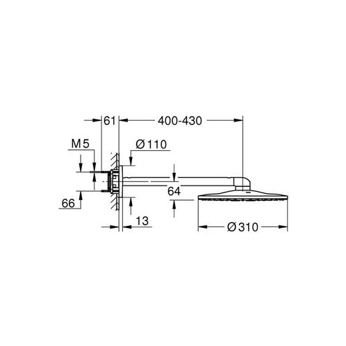 Regendoucheset Grohe Rainshower SmartActive 31 cm met, Doe-het-zelf en Verbouw, Sanitair, Ophalen of Verzenden