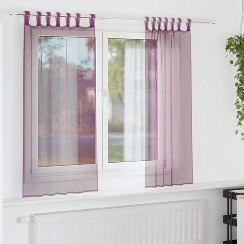 vidaXL Gordijnen met lussen 2 st paars 140x140 cm, Huis en Inrichting, Stoffering | Gordijnen en Lamellen, Nieuw, Verzenden