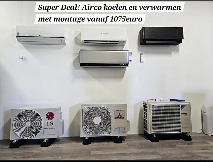 Airco plaatsen ,installatie,split Airco inclusief montage, Witgoed en Apparatuur, Airco's, 100 m³ of groter, Koelen en Ontvochtigen