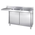 GGM Gastro | Vaatwasser spoelbakkast - 2000x700mm - met 2 |, Witgoed en Apparatuur, Vaatwasmachines, Verzenden, Nieuw, Inbouw