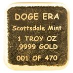 1 Troy Ounce - Goud - 1 oz 9999 Fine Gold Cast Bar, Postzegels en Munten